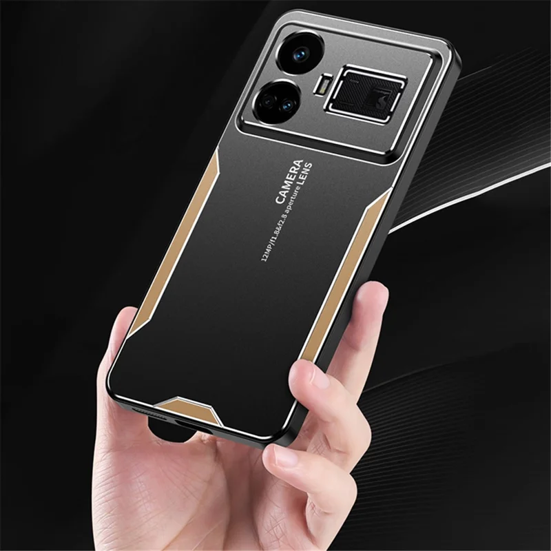 For Realme GT5 5G Matte Case Aluminium Alloy+TPU+PC Slim Phone Cover - Silver