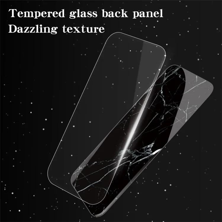 For Xiaomi Redmi Note 13 4G Anti-Drop Phone Cover Tempered Glass Case Marble Pattern Phone Shell - Black Marble