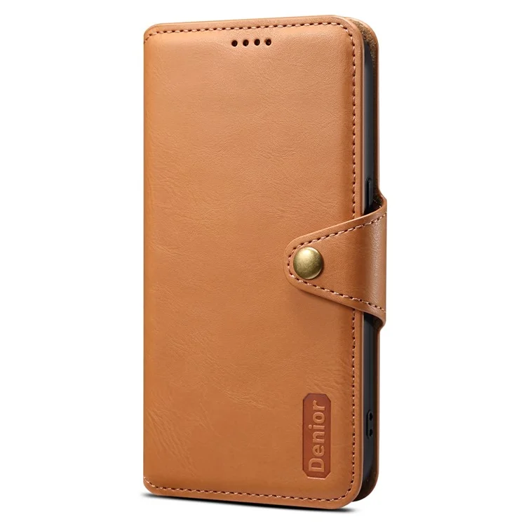 DENIOR Para Google Pixel 7 5G Case Cowhide Texture Shockproof Wallet Phone Cover - Khaki