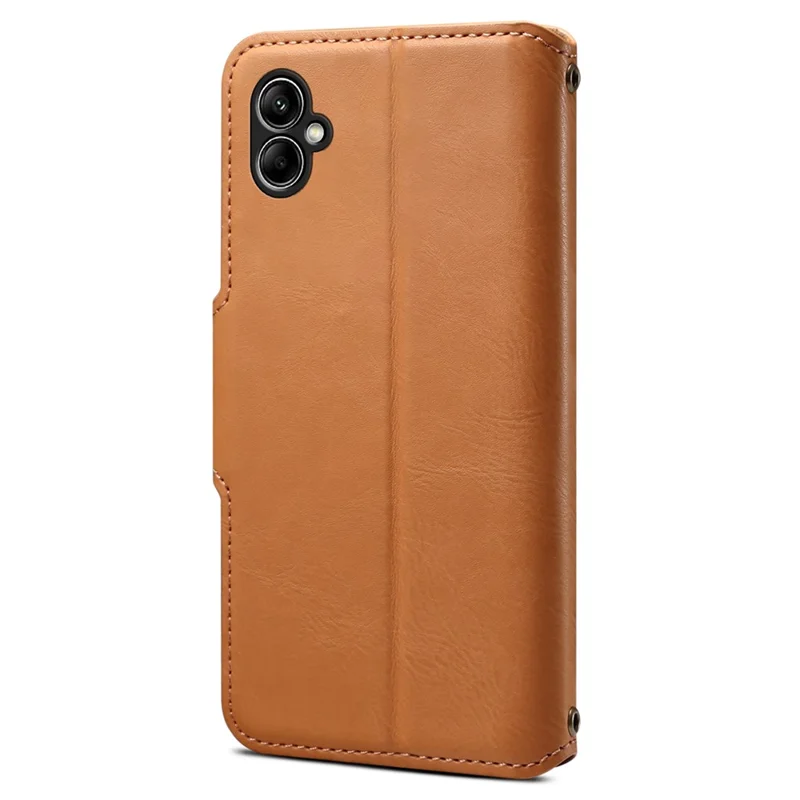 DENIOR Per Samsung Galaxy A05 4G Case Texture in Pelle di Mucca Antiurto Cover per Telefono - Kaki