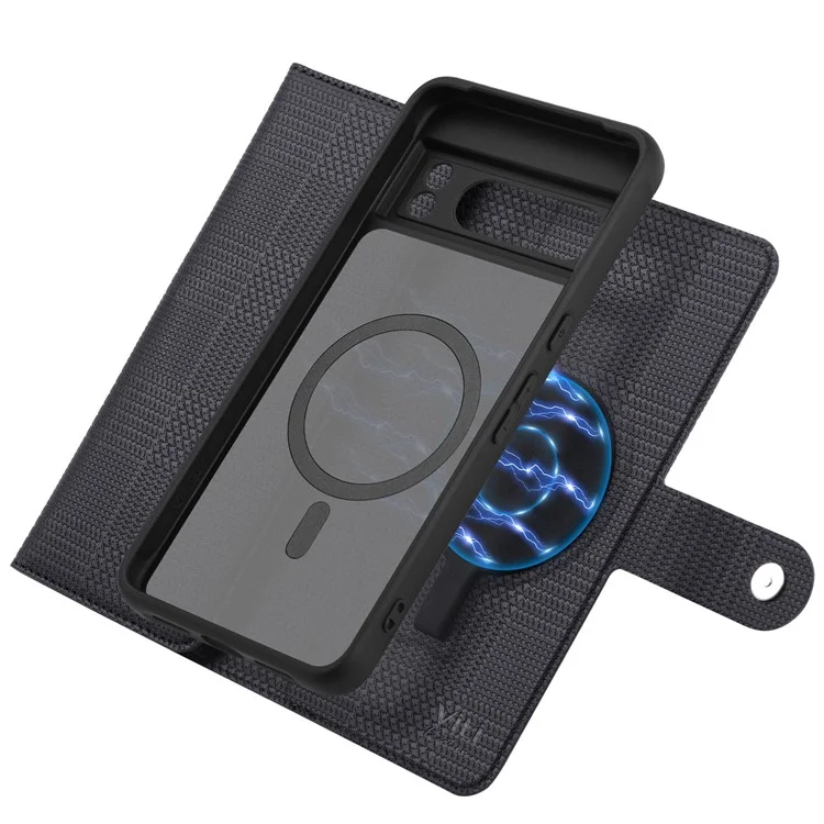 Serie de Vili GHB Para Google Pixel 8 Pro Magnetic Case Willet Tobina de Cuero de Billetera - Negro