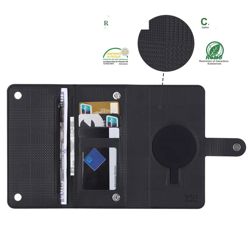 Serie de Vili GHB Para Google Pixel 8 Pro Magnetic Case Willet Tobina de Cuero de Billetera - Negro