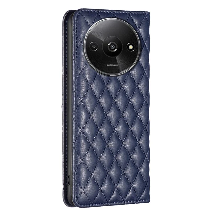 BINFEN COLOR BF Style-16 For Xiaomi Redmi A3 4G / Poco C61 4G Case PU Leather Magnetic Closure Flip Phone Cover - Blue