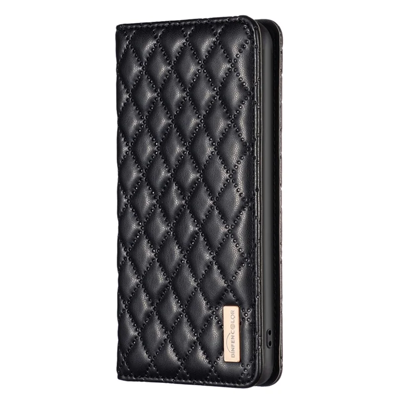 BINFEN COLOR BF Style-16 For Xiaomi Redmi A3 4G / Poco C61 4G Case PU Leather Magnetic Closure Flip Phone Cover - Black