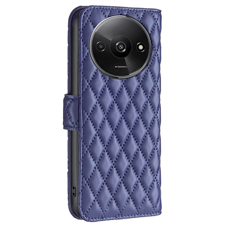 BINFEN COLOR BF Style-14 For Xiaomi Redmi A3 4G / Poco C61 4G Case TPU Inner Shell Leather Phone Cover - Blue
