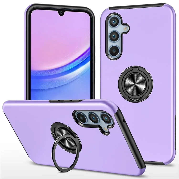 Für Samsung Galaxy A15 4G / A15 5G Slim Case PC+TPU Kickstand Handyhülle - Lila
