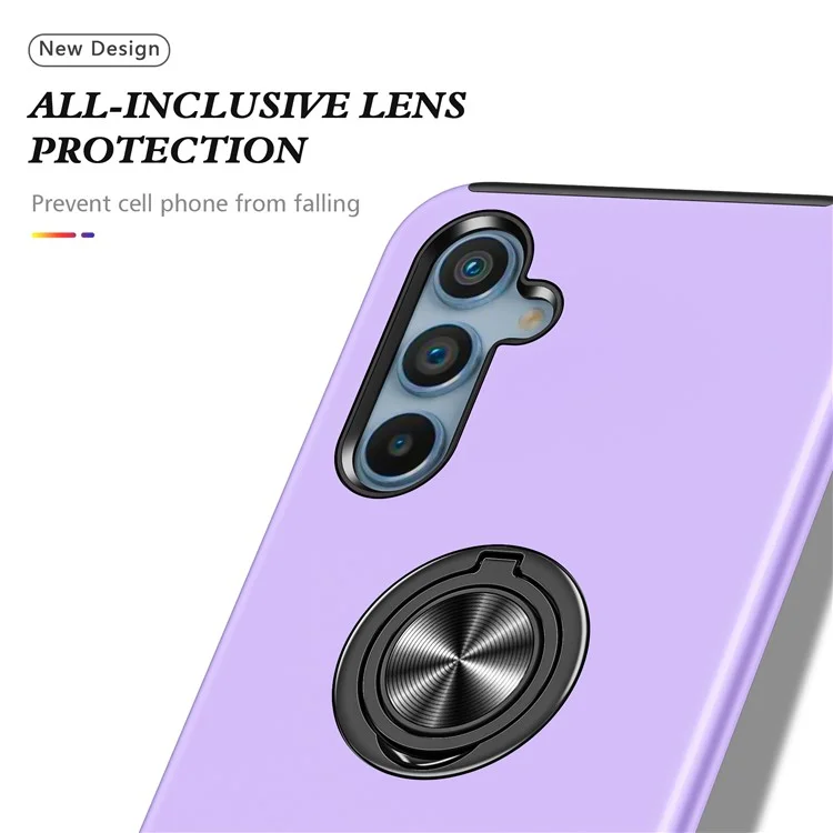 Für Samsung Galaxy A15 4G / A15 5G Slim Case PC+TPU Kickstand Handyhülle - Lila