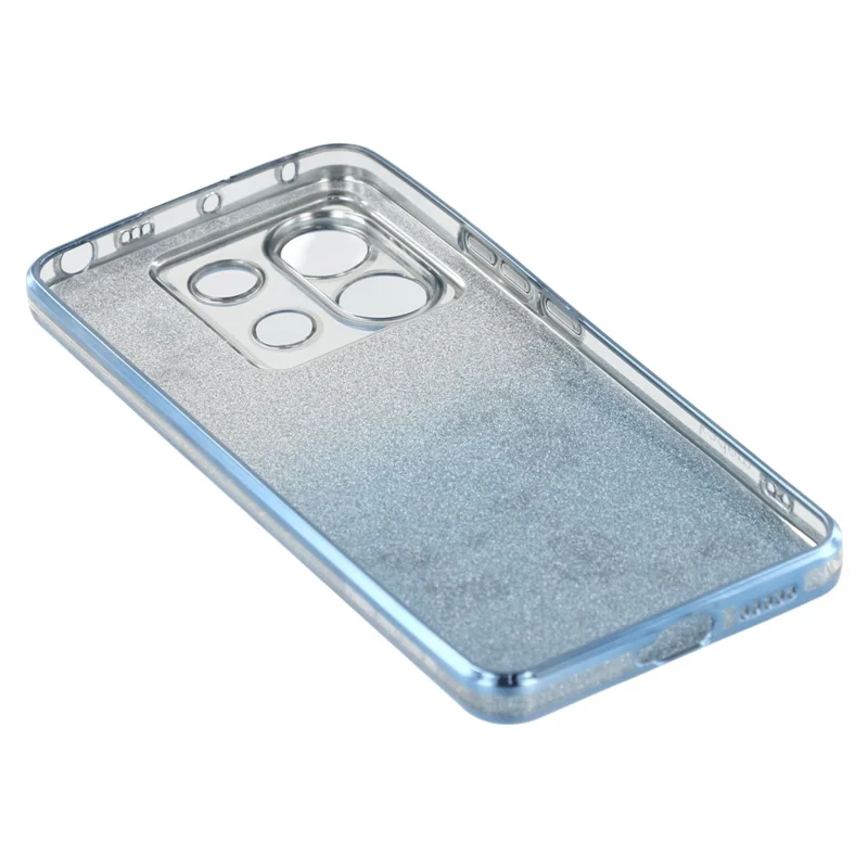 KADEM For Xiaomi Redmi Note 13 Pro 5G / Poco X6 5G Case Flower Pattern TPU Cover with Lanyard - Blue