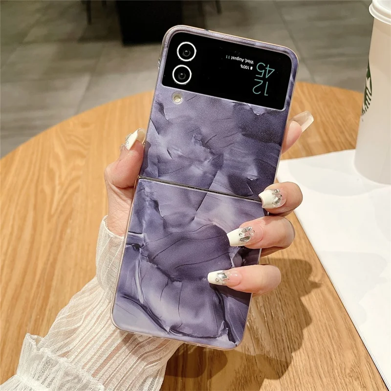 Rococo Series for Samsung Galaxy Z Flip3 5G Case Hard PC Protective Phone Cover - Black