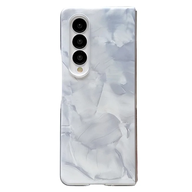 For Samsung Galaxy Z Fold3 5G Cell Phone Case Bump Proof Hard PC Rococo Style Cover - White