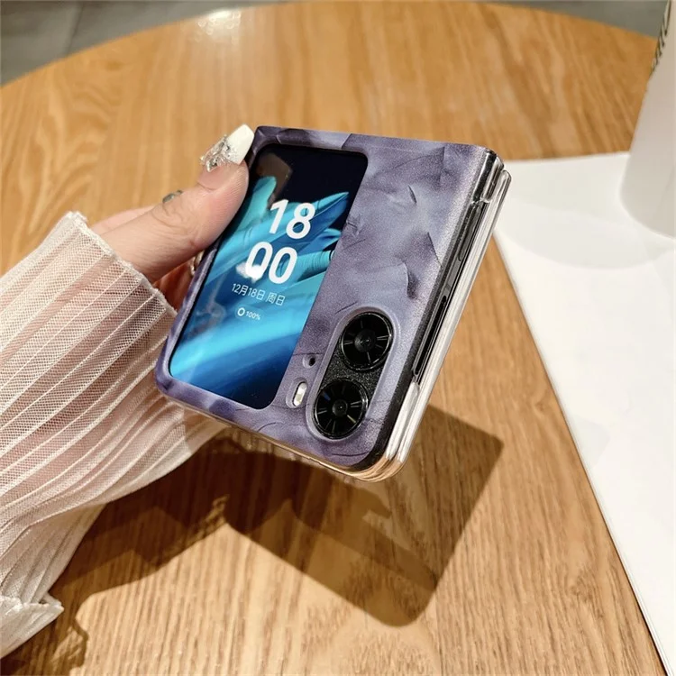 Rококо серия для Oppo Find N2 Flip 5G защитный чехол жесткий ПК складной чехол для телефона - Черный