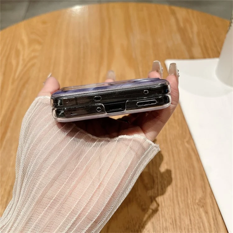 Rококо серия для Oppo Find N2 Flip 5G защитный чехол жесткий ПК складной чехол для телефона - Черный
