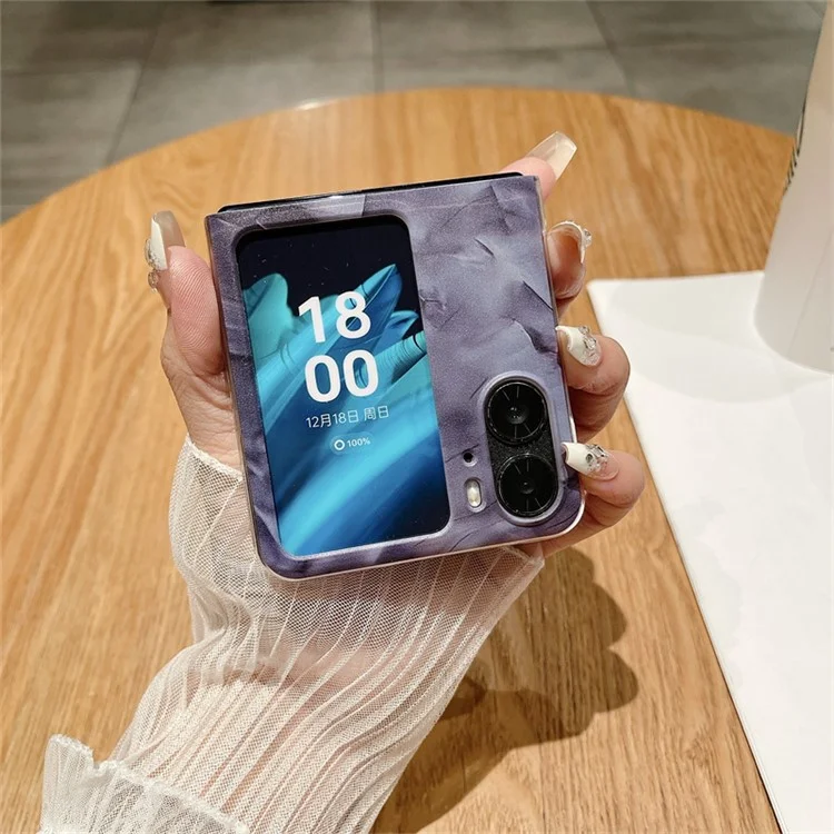 Rококо серия для Oppo Find N2 Flip 5G защитный чехол жесткий ПК складной чехол для телефона - Черный