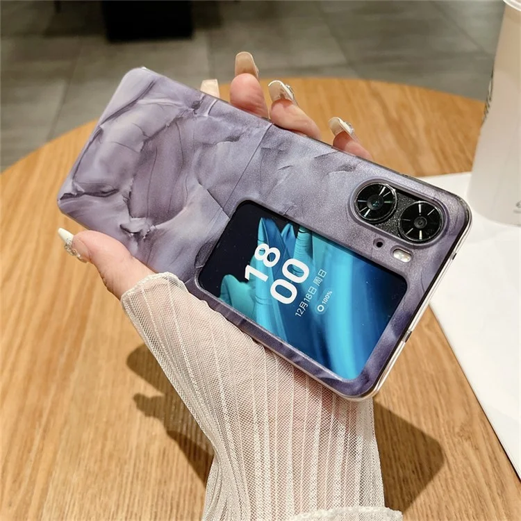 Rококо серия для Oppo Find N2 Flip 5G защитный чехол жесткий ПК складной чехол для телефона - Черный