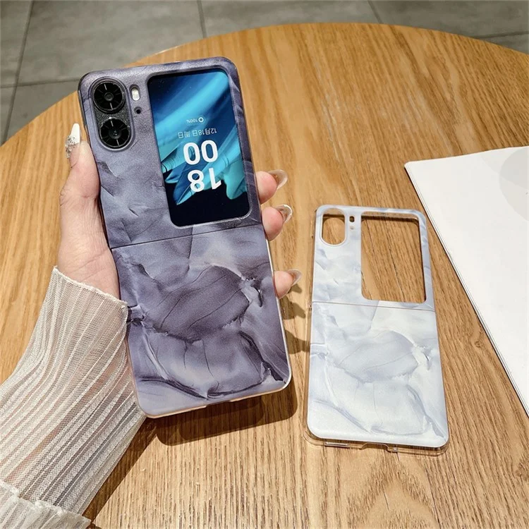 Rококо серия для Oppo Find N2 Flip 5G защитный чехол жесткий ПК складной чехол для телефона - Черный