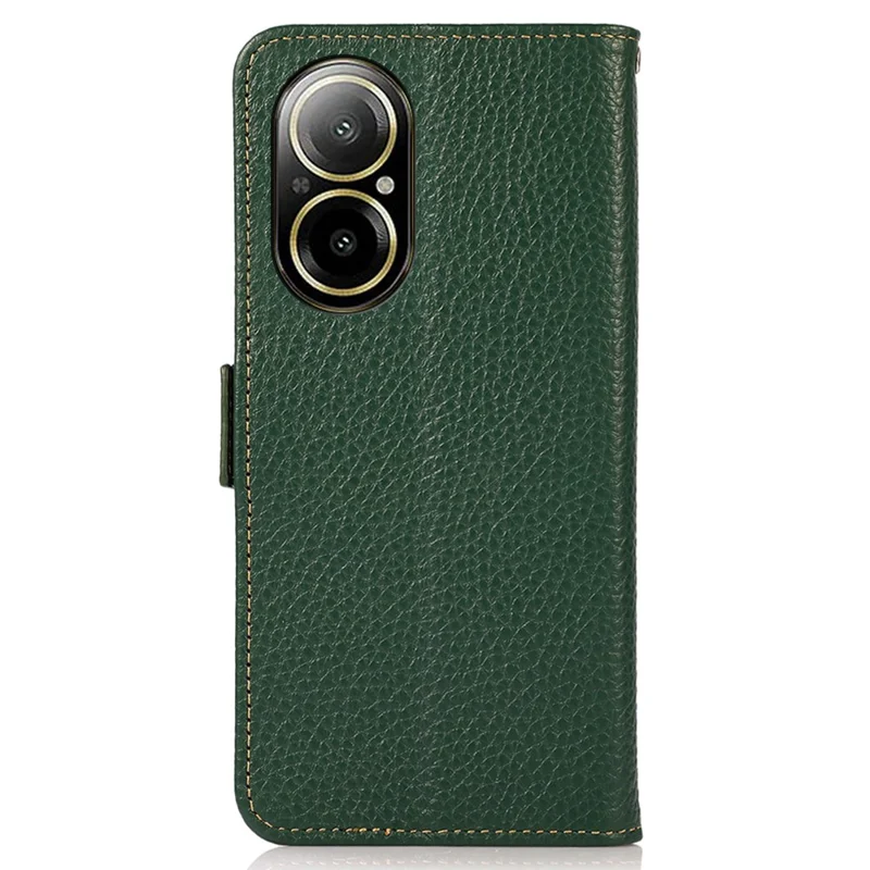 KHAZNEH For Realme C67 4G Case Litchi Texture RFID Blocking Shockproof Phone Cover - Green