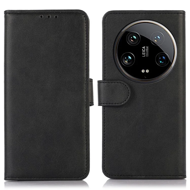 For Xiaomi 14 Ultra Case Wallet Leather Phone Cover with Viewing Stand - Black