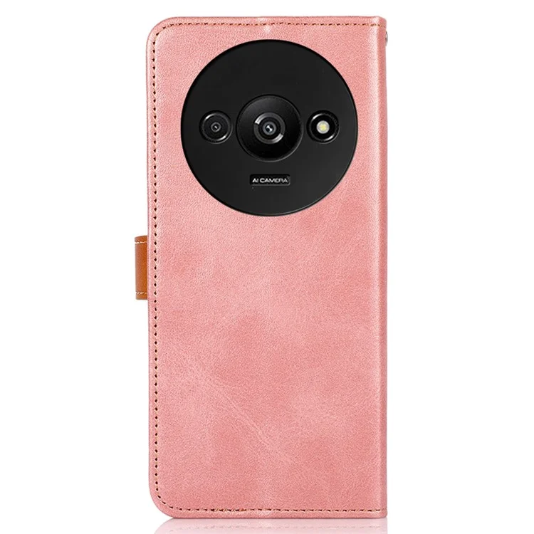 KHAZNEH Para Xiaomi Redmi A3 4G / Poco C61 4G Funda de Cartera de Cuero PU Funda Tipo Folio - Oro Rosa