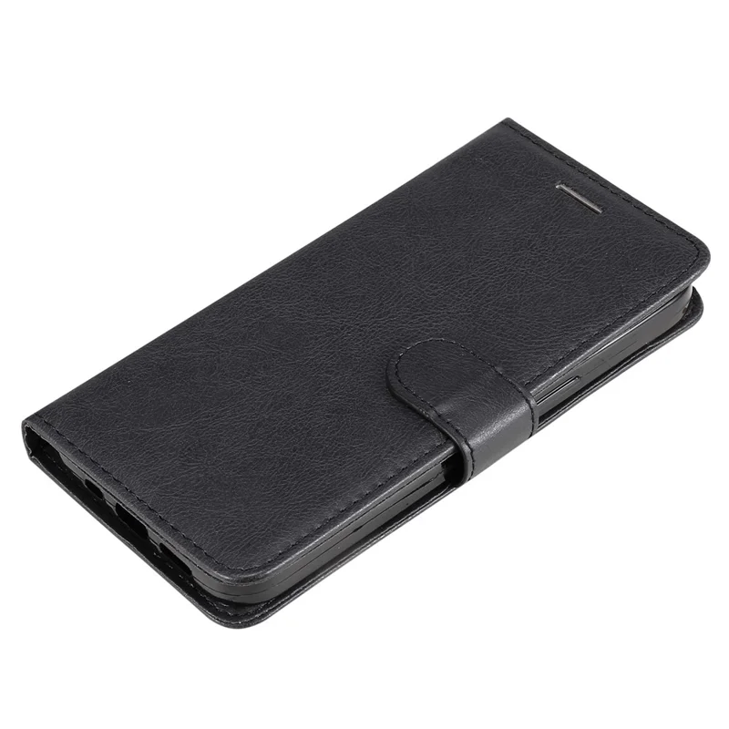 For Xiaomi Redmi A3 4G 4G / Poco C61 4G Case Solid Color Leather Mobile Cover Wallet Stand with Strap - Black