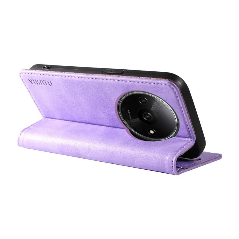 YIKATU YK-006 For Xiaomi Redmi A3 4G / Poco C61 4G Case Folio PU Leather Magnetic Absorption Phone Cover - Purple