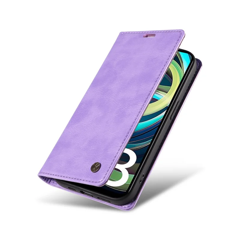YIKATU YK-006 For Xiaomi Redmi A3 4G / Poco C61 4G Case Folio PU Leather Magnetic Absorption Phone Cover - Purple