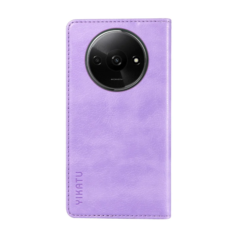 YIKATU YK-006 For Xiaomi Redmi A3 4G / Poco C61 4G Case Folio PU Leather Magnetic Absorption Phone Cover - Purple