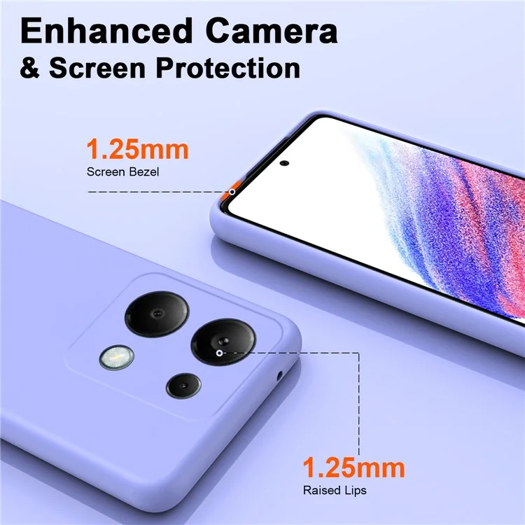 Para Xiaomi Redmi Nota 13 Pro 4g / Poco M6 Pro 4G TPU Case 2,2mm Tampa de Telefone Emborrachada - Roxo