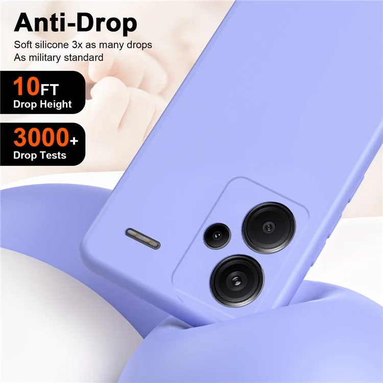 For Xiaomi Redmi Note 13 Pro+ 5G Case Soft Lining TPU Phone Cover 2.2mm Thick - Purple