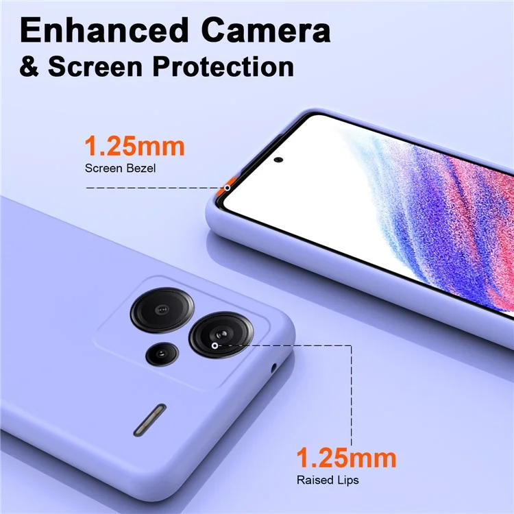 For Xiaomi Redmi Note 13 Pro+ 5G Case Soft Lining TPU Phone Cover 2.2mm Thick - Purple