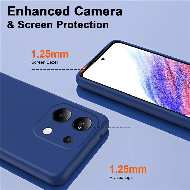 Para Xiaomi Redmi Note 13 4G Funda de TPU 2,2 mm Tacto Sedoso Funda de Teléfono Suave Forro - Azul