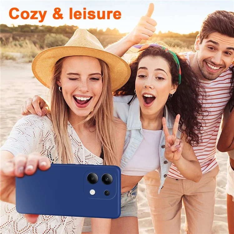 Para Xiaomi Redmi Note 13 4G Funda de TPU 2,2 mm Tacto Sedoso Funda de Teléfono Suave Forro - Azul