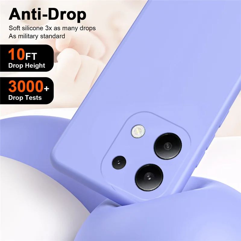 For Xiaomi Redmi Note 13 4G TPU Case 2.2mm Silky Touch Phone Cover Soft Lining - Purple