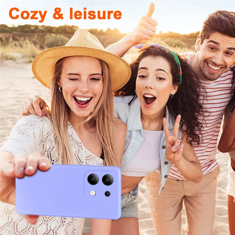 For Xiaomi Redmi Note 13 4G TPU Case 2.2mm Silky Touch Phone Cover Soft Lining - Purple