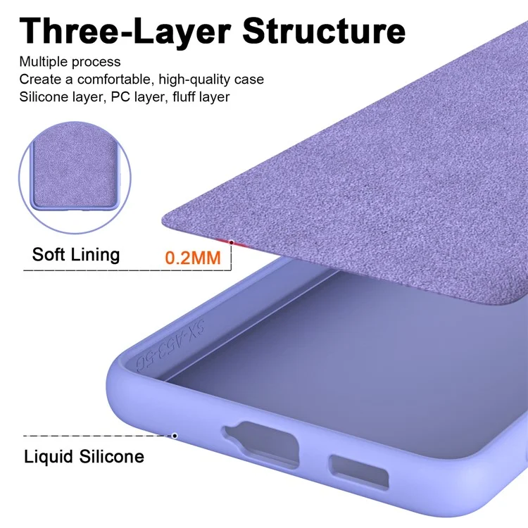 Pour Samsung Galaxy A25 5G (Global) (161,0 x 76,5 x 8,3 mm) Coque 2,2 mm Silky Touch Soft Lining TPU Phone Cover - Violet