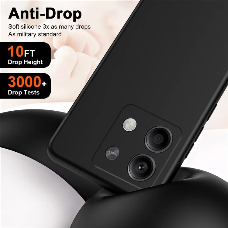 For Xiaomi Redmi Note 13 5G TPU Case 2.2mm Silky Touch Slim Phone Case Soft Lining - Black