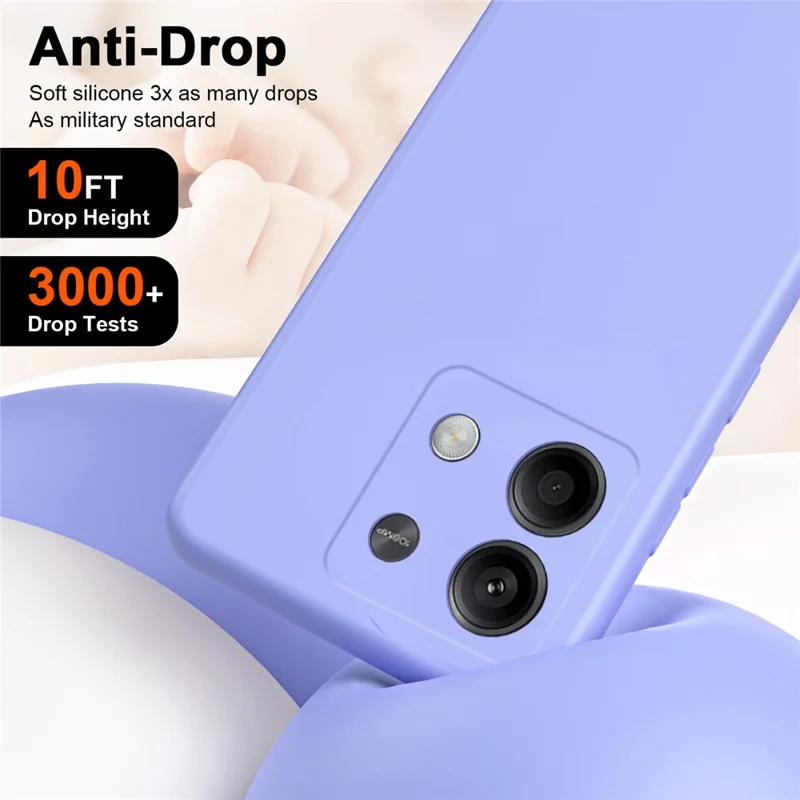 For Xiaomi Redmi Note 13 5G TPU Case 2.2mm Silky Touch Slim Phone Case Soft Lining - Purple