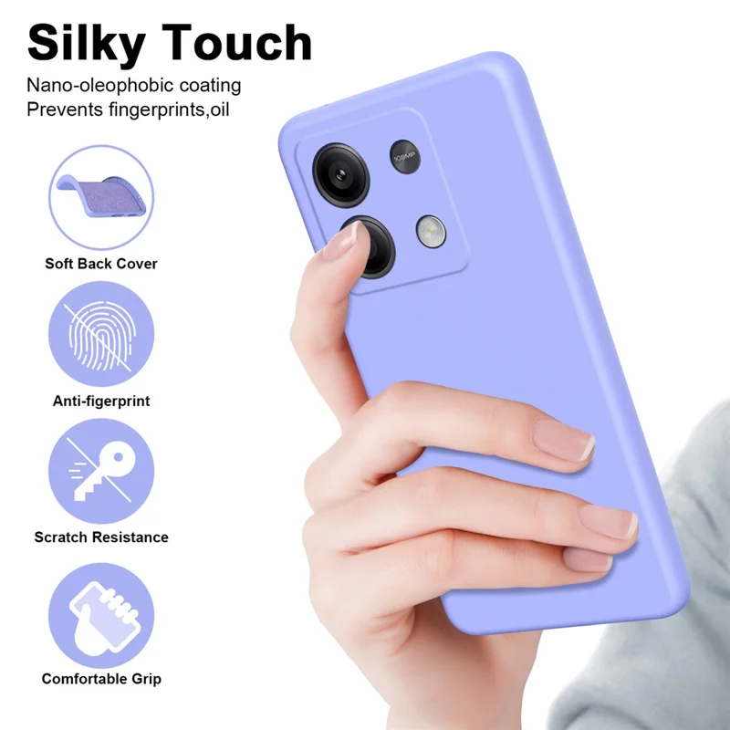 For Xiaomi Redmi Note 13 5G TPU Case 2.2mm Silky Touch Slim Phone Case Soft Lining - Purple
