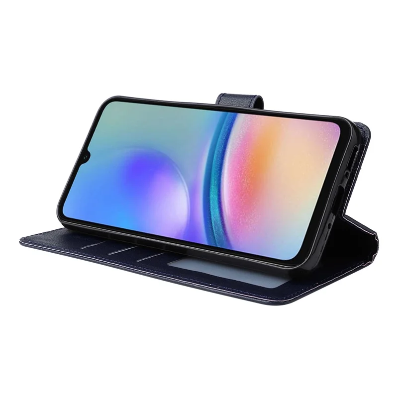 For Samsung Galaxy A25 5G (Global) (161.0 x 76.5 x 8.3mm) Case PU Leather Wallet Cell Phone Stand Cover - Blue