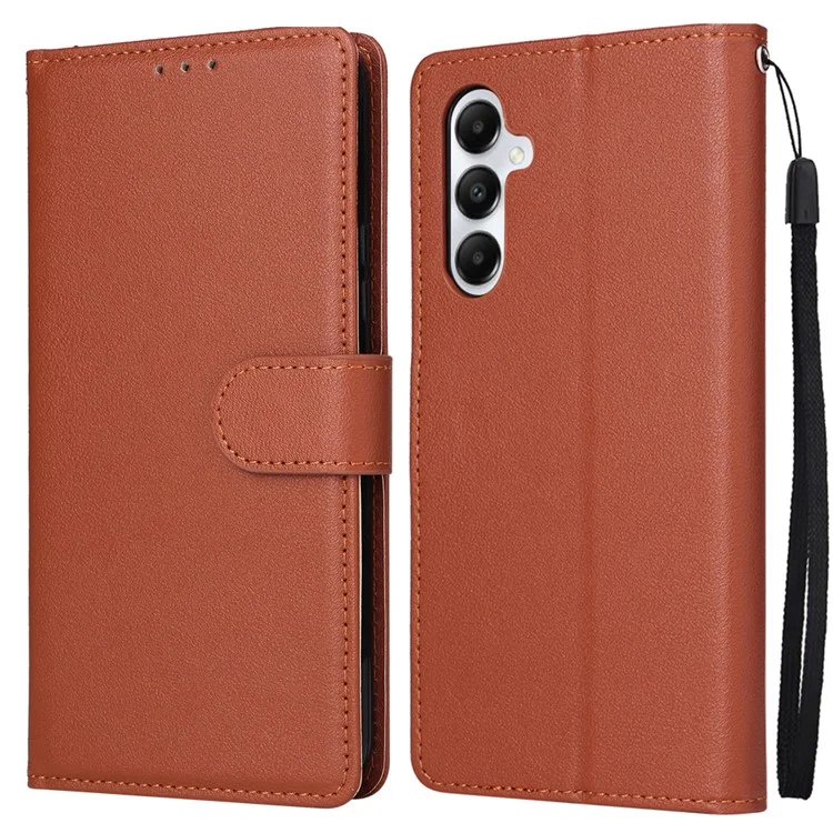 For Samsung Galaxy A55 5G Cases Stand Magnetic Phone Cover PU Leather Wallet - Brown