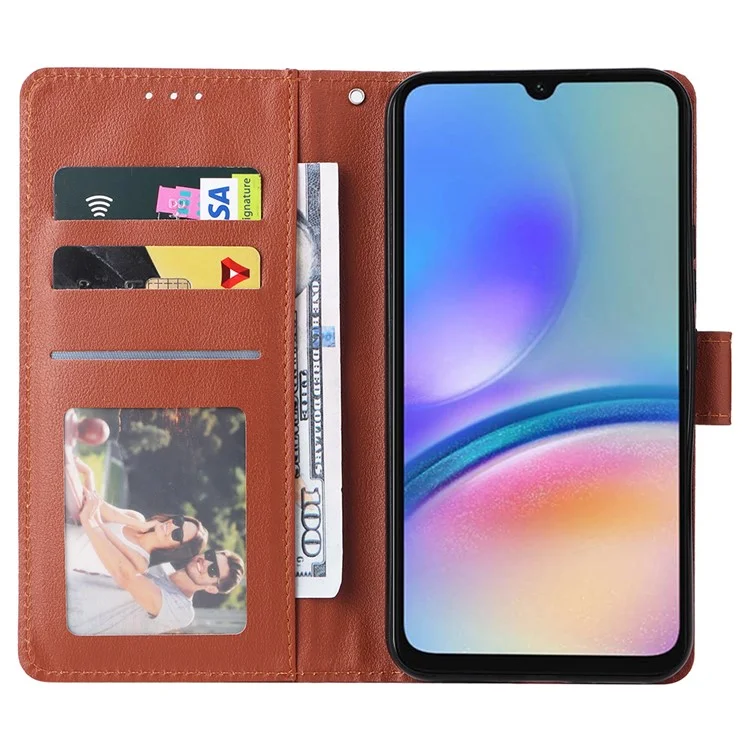 For Samsung Galaxy A55 5G Cases Stand Magnetic Phone Cover PU Leather Wallet - Brown