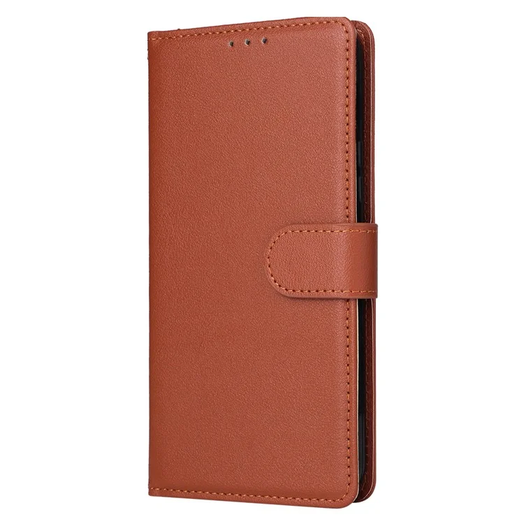 For Samsung Galaxy A55 5G Cases Stand Magnetic Phone Cover PU Leather Wallet - Brown