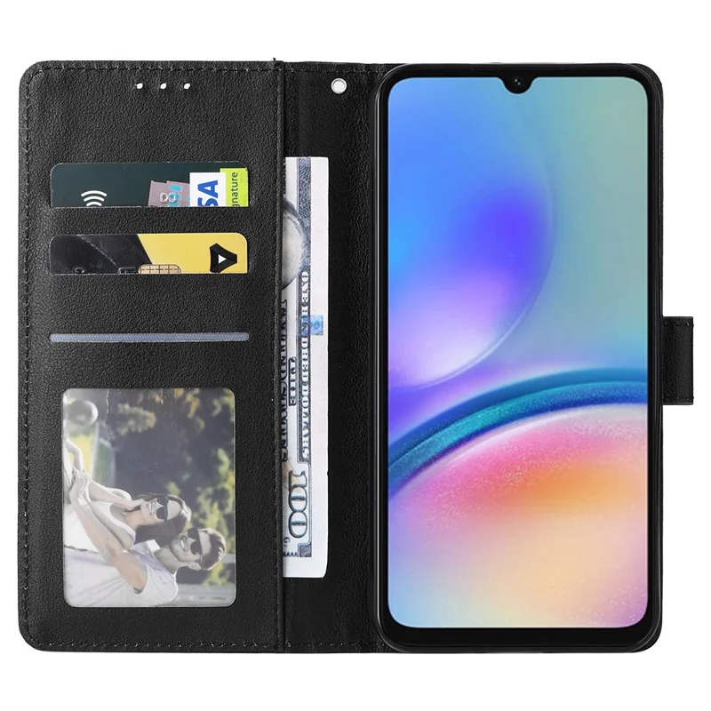 Para Samsung Galaxy S23 FE Carteira TPU + Capa de Couro PU com Suporte Magnético - Preto