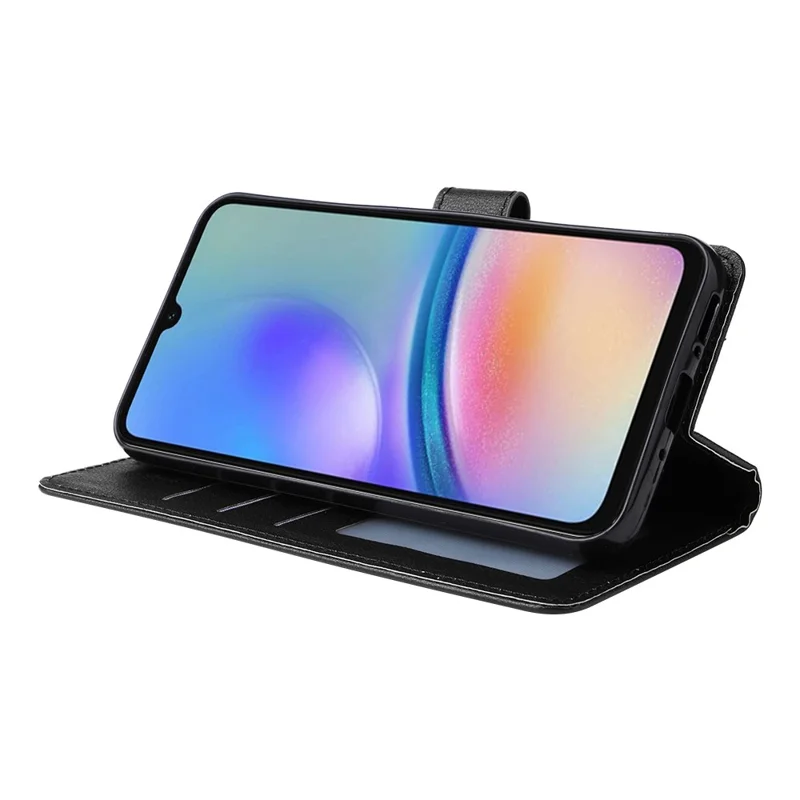 Para Samsung Galaxy S23 FE Carteira TPU + Capa de Couro PU com Suporte Magnético - Preto