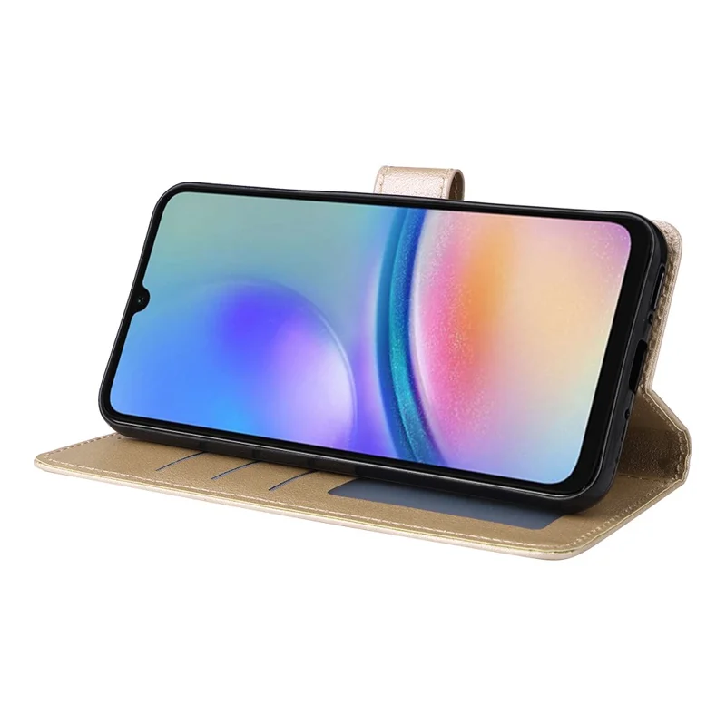 For Samsung Galaxy A54 5G Shockproof PU Leather Case Wallet Magnetic Phone Stand Cover - Gold