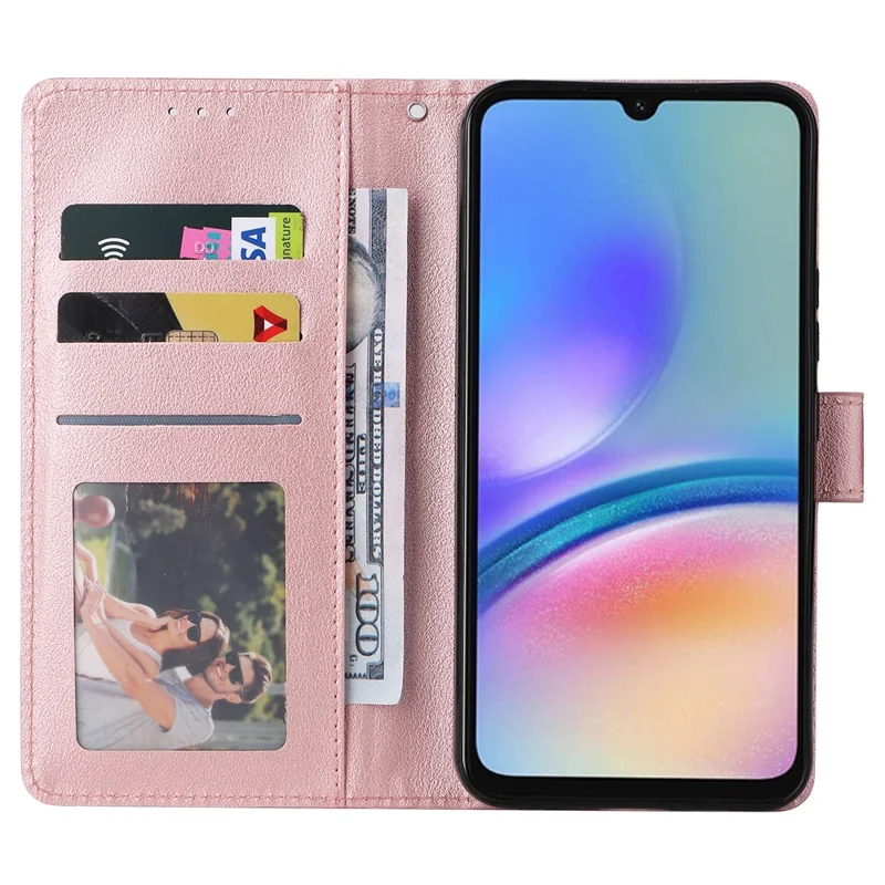 For Samsung Galaxy A54 5G Shockproof PU Leather Case Wallet Magnetic Phone Stand Cover - Rose Gold