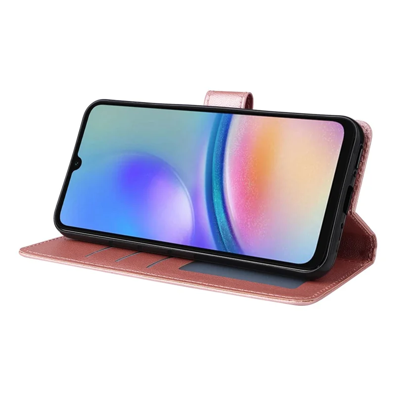 For Samsung Galaxy A54 5G Shockproof PU Leather Case Wallet Magnetic Phone Stand Cover - Rose Gold