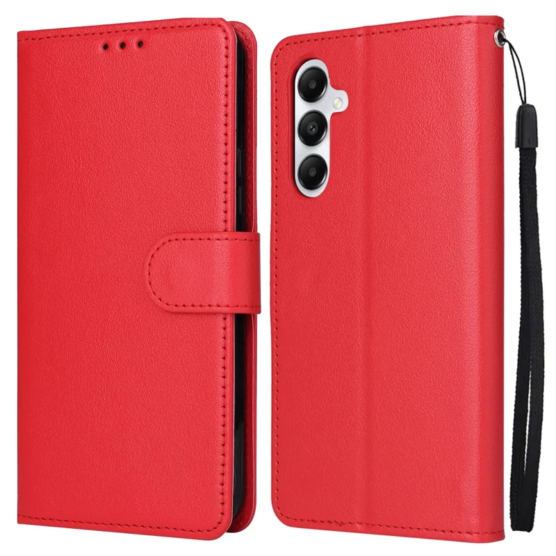 Für Samsung Galaxy A54 5G Stoßfestes PU-Leder-Etui Wallet Magnetisches Telefonständer-Cover - Rot