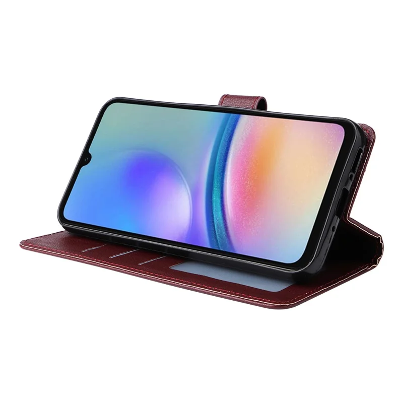 Für Samsung Galaxy A54 5G stoßfester PU-Leder-Brieftasche-Magnetständer-Telefonhülle - Weinrot