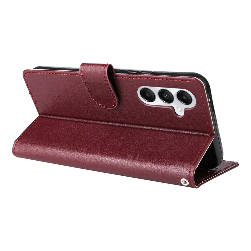 Für Samsung Galaxy A54 5G stoßfester PU-Leder-Brieftasche-Magnetständer-Telefonhülle - Weinrot