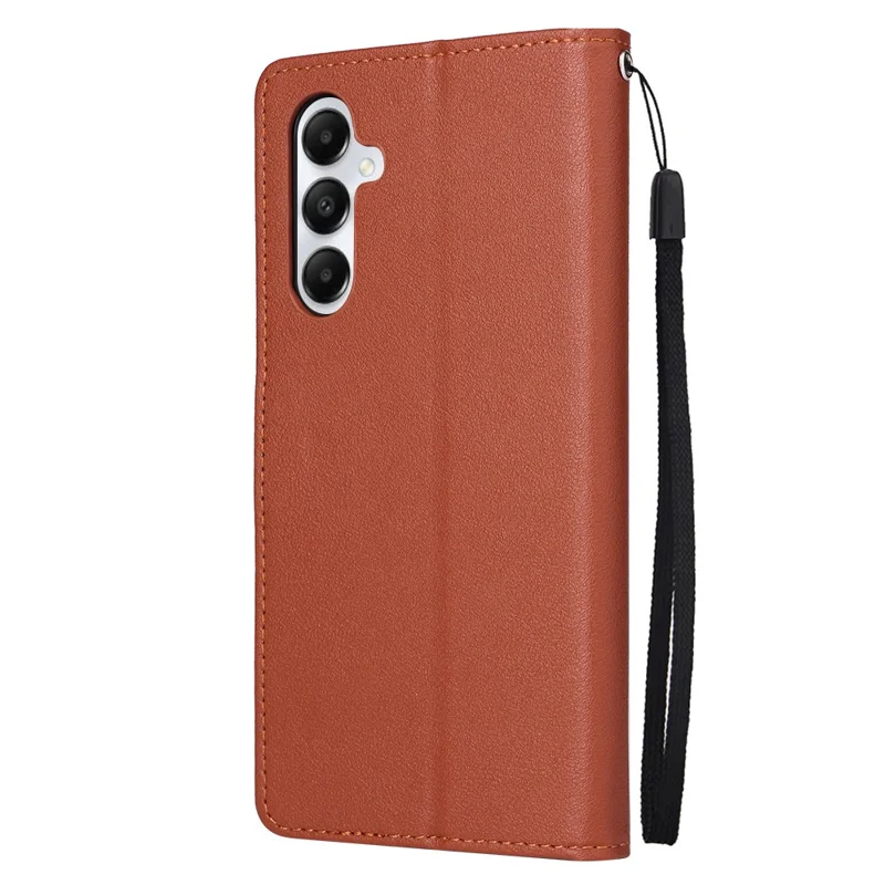 Phone Case for Samsung Galaxy A35 5G PU Leather Wallet Magnetic Clasp Stand Phone Cover - Brown